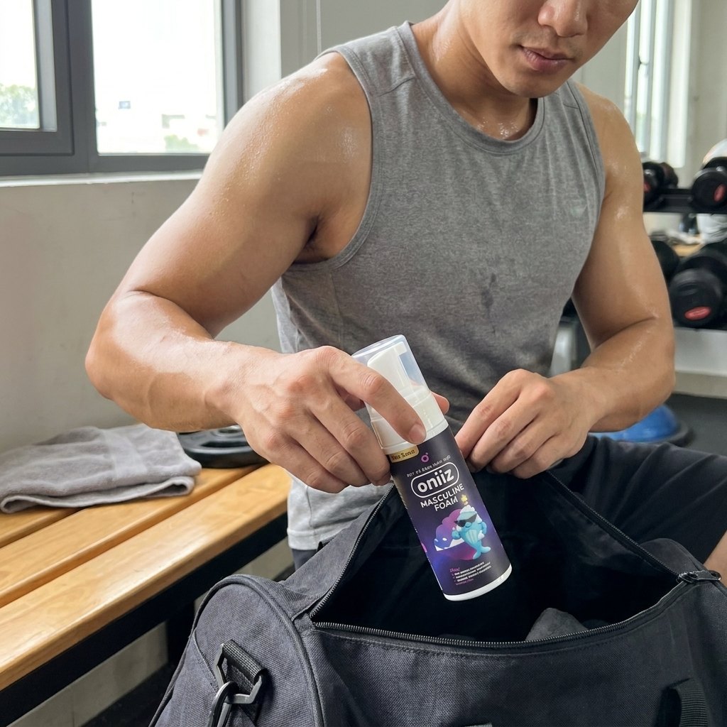 customer style phone photo a muscular vietnamese
